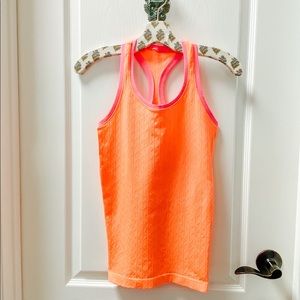 Victoria’s Secret Sport Bright Orange & Pink Piping Workout Tank Top Size XS